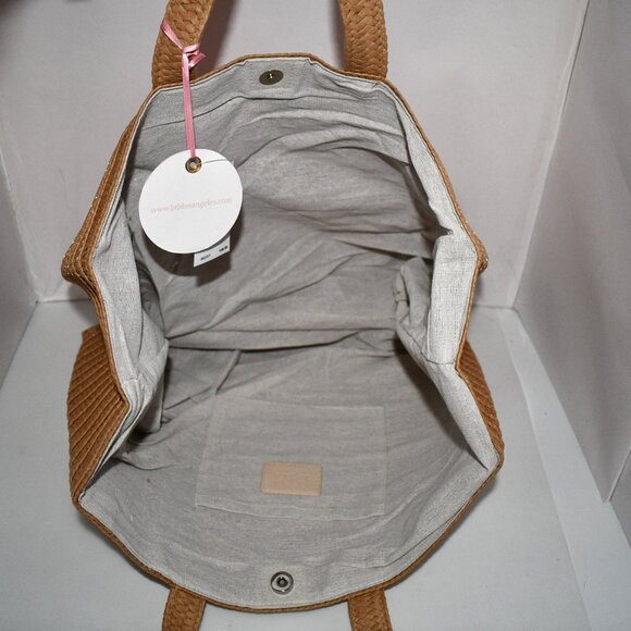 BTB Los Angeles Ciao Beaches Tote in Sand/Fuchsia #BG-SP2599 NWT - Picture 2 of 6